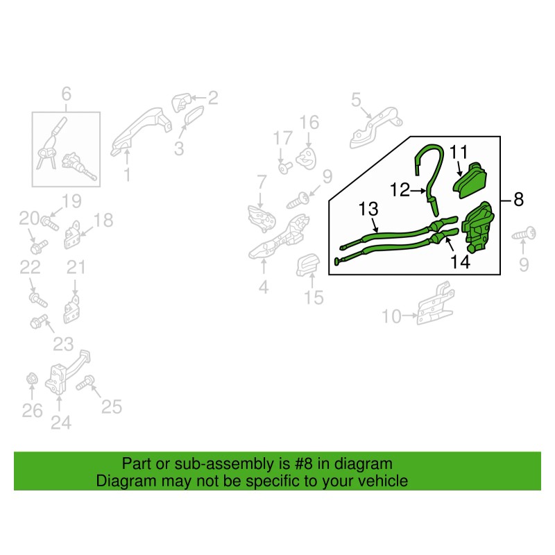 Hyundai Genuine Front Door Lock Actuator LEFT for 2013-2019 Hyundai