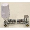 Corner Angled Thermostatic Radiator Valve with Lockshield Valve TRV Chrome