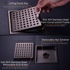 Orhemus Square Shower Floor Drain with Removable Cover Grid Grate