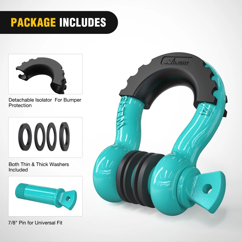 Nilight 2 Pack 3/4" D-Ring Shackle with 7/8" Screw 887lbs