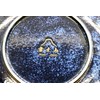 Japanese Souvenir Picture Plate Wave Fuji Mt. Fuji Blue (With