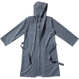 Cocoon Microfibre Ultralight Bathrobe with Hood, L, Anchor Grey