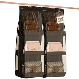 De-Homy 2-Pack Handbag Organizers and Storage Purse Hanger Organizer with Thicken Metal Hooks (Black, Medium)