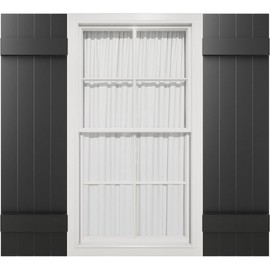 Mid America 00031451002 Standard Size Four Board Joined Vinyl Shutters, w/Installation Shutter-Lok's & Matching Screws (Per Pair), 002, 14"W x 51"H, Black