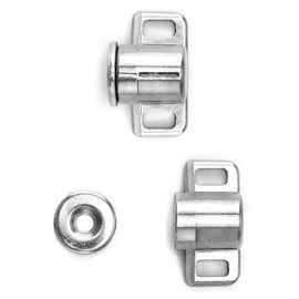 QWORK 8-Pack Silver Magnetic Door Latch Kit – Zinc Alloy Cabinet Magnets with Strong 8-9 lbs Pull Strength, Magnetic Cabinet Door Catch and Latch, Rustproof, for Bathroom Cupboard, Wardrobe, Drawer