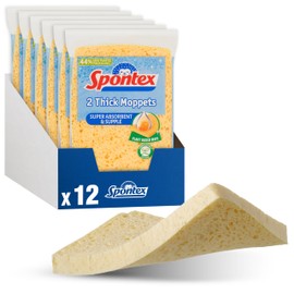 Spontex Spontex Thick Moppets, 6 Packs of 2 (Total 12 Sponges)