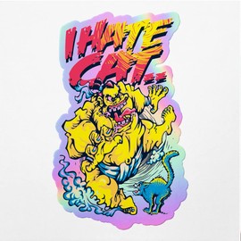 Holographic Decal Stickers of I Hate Cat Premium Waterproof Vinyl Decal Stickers for Laptop Phone Accessory Helmet Car Window Mug Tuber Cup Door Wall Decoration ANDVER3g9494aHO