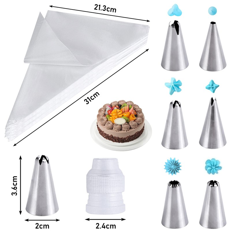 HAKACC Piping bag disposable piping bag set icing bags piping