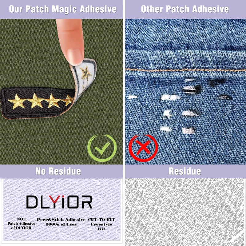 Patch Magic Adhesive, Washable Double-Sided Glue for Iron On Patches