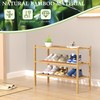 ROMGUAR CRAFT 3 Tier Bamboo Shoe Rack for Closet Free