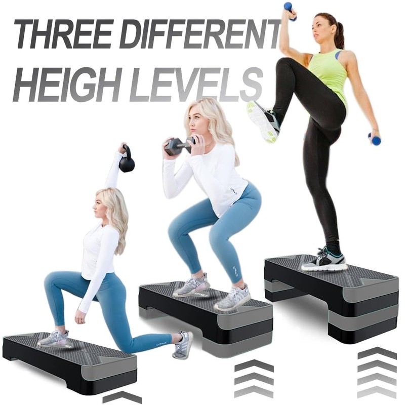 EVERYMILE Aerobic Exercise Step, Adjustable Aerobic Stepper for Exercise, Workout