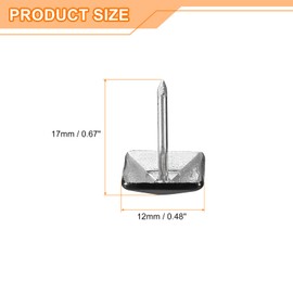 sourcing map Upholstery Tacks Nail Pins Furniture, 50Pcs 12x17mm Thumb Tack Pins Assortment Kit Carbon Steel for Home Sofa DIY Decorative Nail Heads Nails, Black