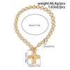 HETICA Gold-Plated Chunky Cross Necklace for Women Vintage Toggle Clasp