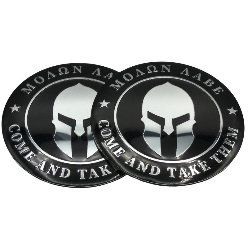 Express Emblems 2x Metal Molon Labe Decal Spartan Sticker Emblem