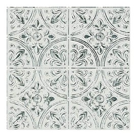 Unknown1 Antique White Peel Stick Tin Tiles Off/White Plastic