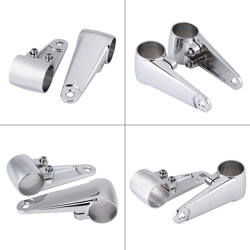Chrome Motorcycle Headlight Side Mounting Front Fork Bracket for 35mm‑41mm
