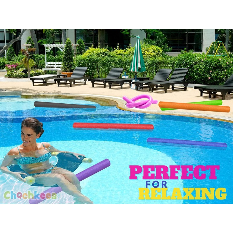 Chochkees Brown Floating Pool Noodles Foam Tube 2-Pack, Thick Hollow