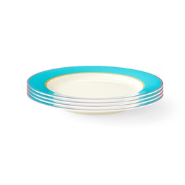 Spode Kit Kemp 9.5" Side Plate | Calypso Turquoise Platter | Set of 4 | Made from Porcelain | Dishwasher and Microwave Safe | Vibrant Dinnerware Ideal for Summer