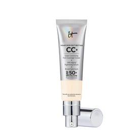 IT Cosmetics CC+ Cream (Fair Ivory) - Natural Full Coverage Foundation With SPF 50+, Color Corrector & Anti-Aging Hydrating Serum, Hyaluronic Acid + Peptides, Lightweight - 1.08 fl oz