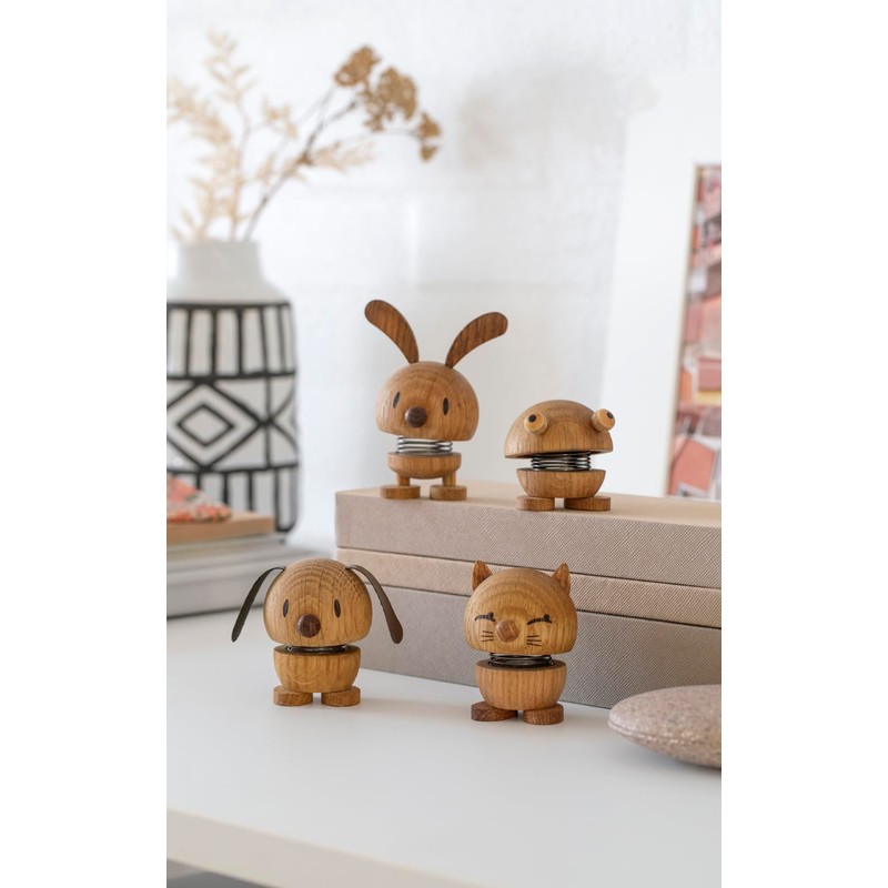 Hoptimist Animal, Frog, Wooden Decoration, Bobble Figure & Lucky Charm