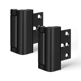 Home Security Door Lock, Fcicarn Childproof Door Reinforcement Lock with 8 Screws, 3 Inch Stop Withstand 800 lbs for Inward Swinging Door, Upgrade Night Lock to Defend Your Home (2-Pack,Black)
