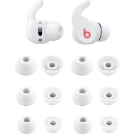 Rqker Ear Tips Compatible with Beats Fit Pro Earbuds & Studio Buds, S/M/L Sizes 6 Pairs Soft Silicone Replacement Tips Earbud Covers Eartips Compatible with Beats Studio Buds & Fit Pro, White 12
