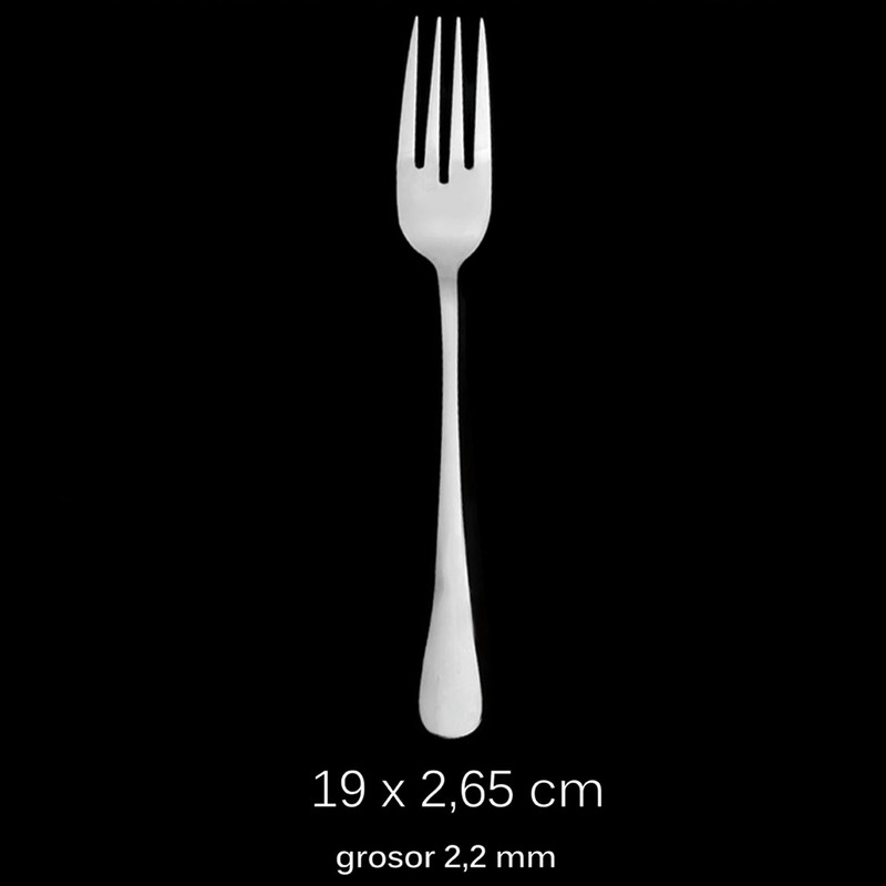 6 Fish Forks 19 x 2.65 cm High-Gloss Polished Stainless