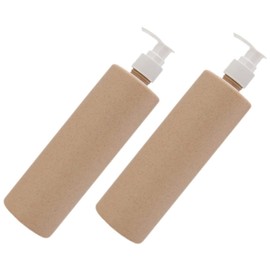 Mikinona 2pcs Refillable Shampoo Pump Dispensers Biodegradable Travel Bottles for Liquid Soap Lotion and Conditioner Design for Home Hotel and Bathroom Use