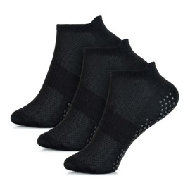 A2Z 4 Kids Girls Trainer Yoga Socks Pack of 3 Comfortable Mesh - Socks AZ108 Black 3 Pack 3-6 (9-12)