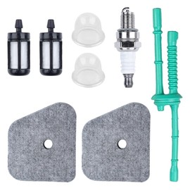 FS 55R FS90R Air Filter Fuel Line Primer Bulb Tune Up Kit for Stihl FS55 FS38 FS45 FS46 KM55 HL45 MM55 FS87 FS90 FS110 FS130 HT100 HT130 String Trimmer Weedeater with Spark Plug, Replace 41801201800
