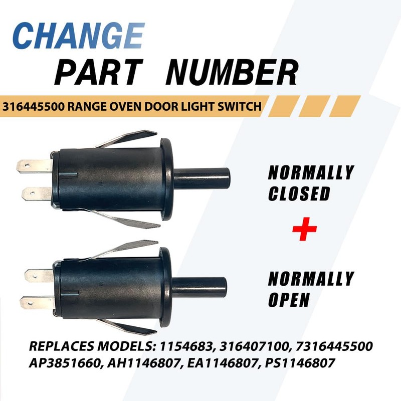 316445500 Range Oven Door Light Switch 2-Pack (1 Normally Closed