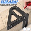 KLYKLL 3D Multi-Angle Measuring Ruler, 45/90 Degree Aluminum Alloy Miter