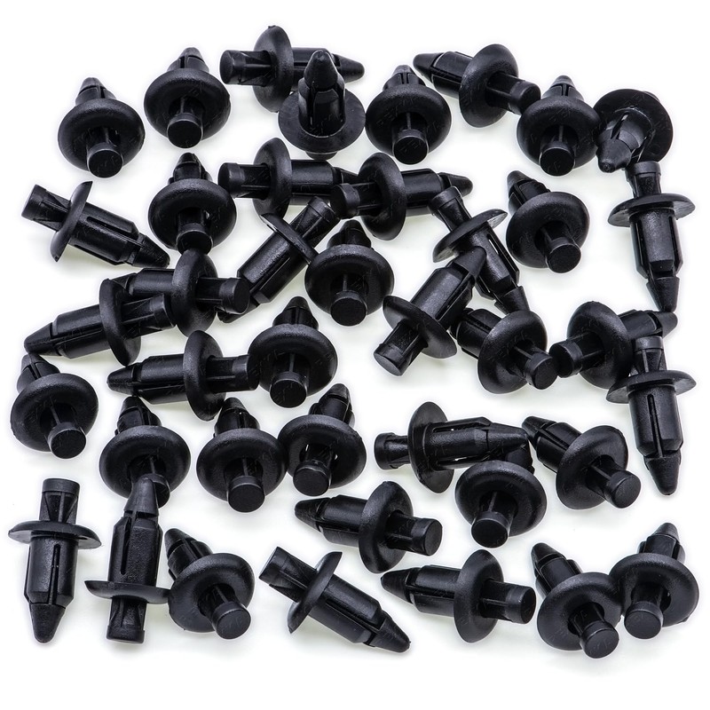 Rexka 40pcs M6 Fender Clip Retainer Bumper Nylon Push Rivet