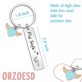 ORZOESD Flight Staff Keychain Flight Attendant Gift Stewardess Keychain Traveler Keychain Airline Worker Jewelry, Traveler Keychain, Default