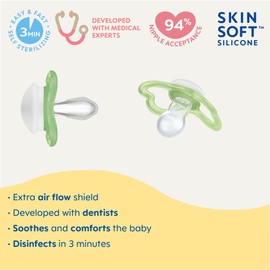 MAM Air Pacifiers (2 Pack), MAM Sensitive Skin Pacifier 6+ Months, Best Pacifier for Breastfed Babies, Baby Boy Pacifiers, 6-16 (Pack of 2)
