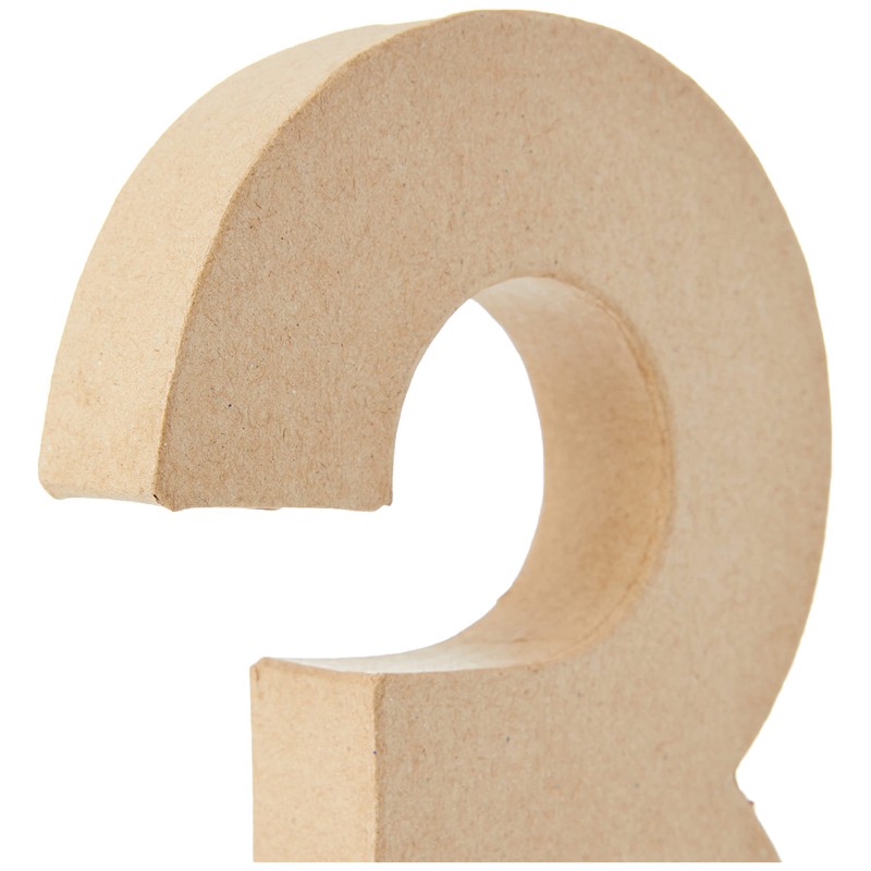 Creativ 26631 20 cm 1-Piece Papier Mache Number 3, Beige