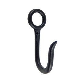 Unbranded Matte Black Metal Fishing Eye Wall Hook Key Towel Coat Dog Leash Hanger 5 inch