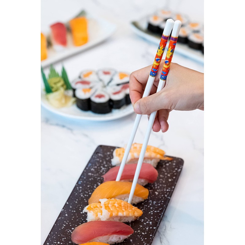 "Halten lenbenslang" Ceramic Chopsticks (10 Pairs) - Red Dragon Design