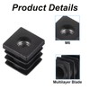 10 Pcs Square Tube Plastic Inserts M8 Thread Furniture Leg