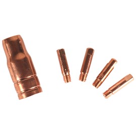 WELDINGER Cored Wire Set Universal Gas Nozzle Cored Wire + 4 x Current Nozzle 0.6-1 mm for NoGas Welding Mild Steel