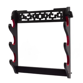 FOXSMZZ Sword Holder Wall Mount Samurai Sword Stand Display Katana Wakizashi Tanto Wall Hanger Sword Rack (3-Tier)