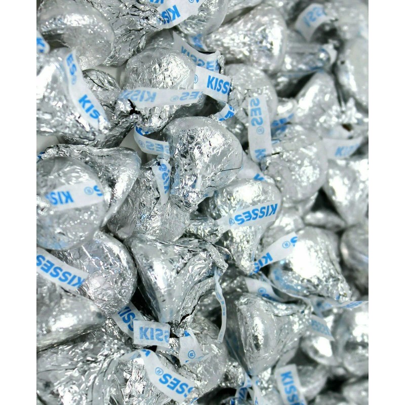 Hershey's Kisses Silver Foils Milk Chocolate Candy BULK CANDY- 1/2