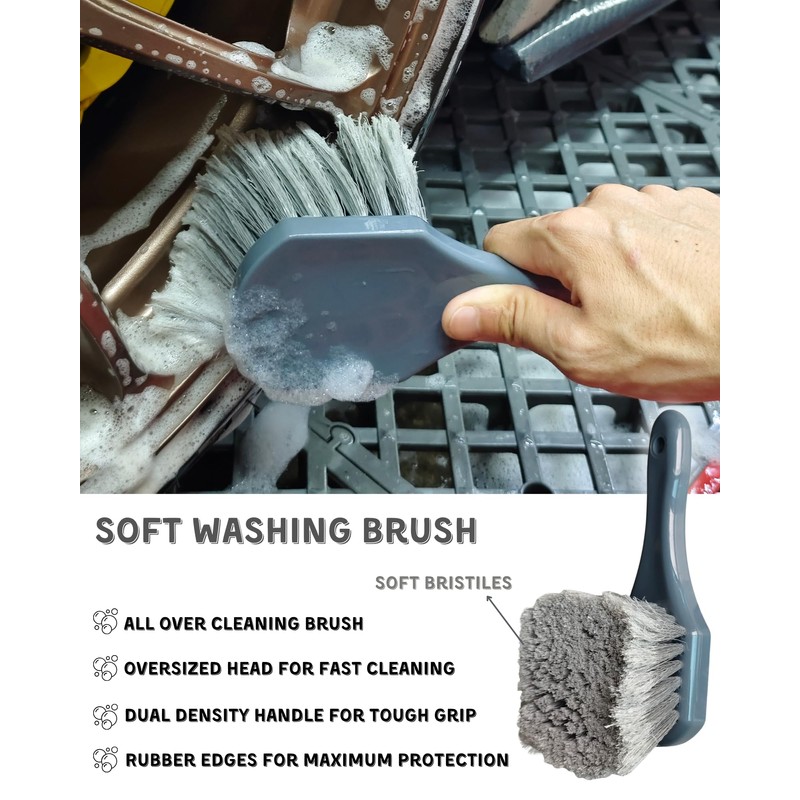 oesee 8PCS Pro Wheel Cleaning Kit - Woolies Brushes, Detailing