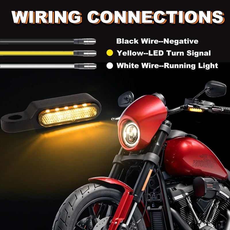 Motorcycle LED Turn Signals Universal Front Running Light Mini Size