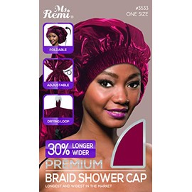 Ms Remi Premium Braid Shower Cap Burgundy 25 inch long and 18.5 inch wide
