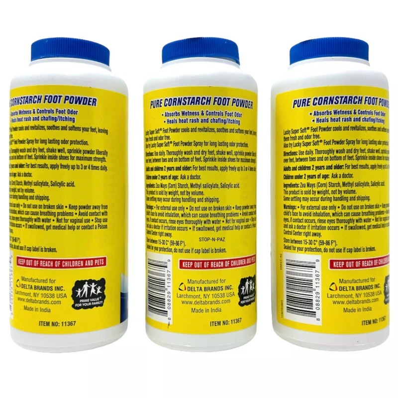 Pure Cornstarch Foot Powder 100% Talc Free Absorb Wetness Odor