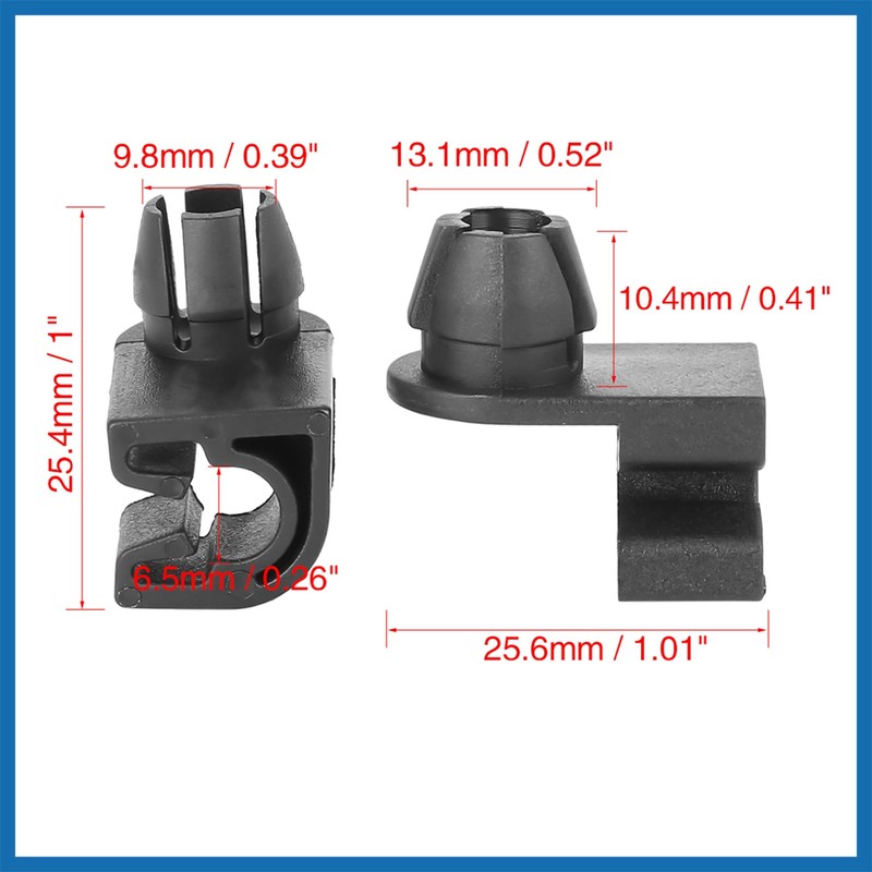 A ABSOPRO 10pcs 25.4mm Plastic Car Hood Prop Rod Clip