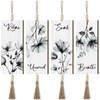 Qunclay 4 Pieces Boho Wall Decor for Bathroom 12 x