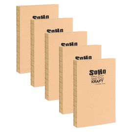 SoHo Urban Artist Open Bound Sketch Pads 5 Pack - Kraft - 11x14" - Open Coptic Bound Sketch Pads for Drawing, Calligraphy, Any Dry Media, & More - 600 Sheets Total