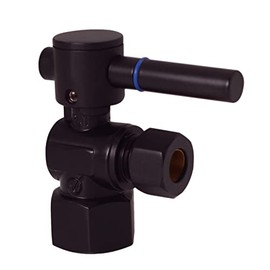 Westbrass R103BL-12 1/4-Turn Lever Handle Angle Stop Shut Off Valve, 1/2" IPS x 3/8" OD, Oil Rubbed Bronze